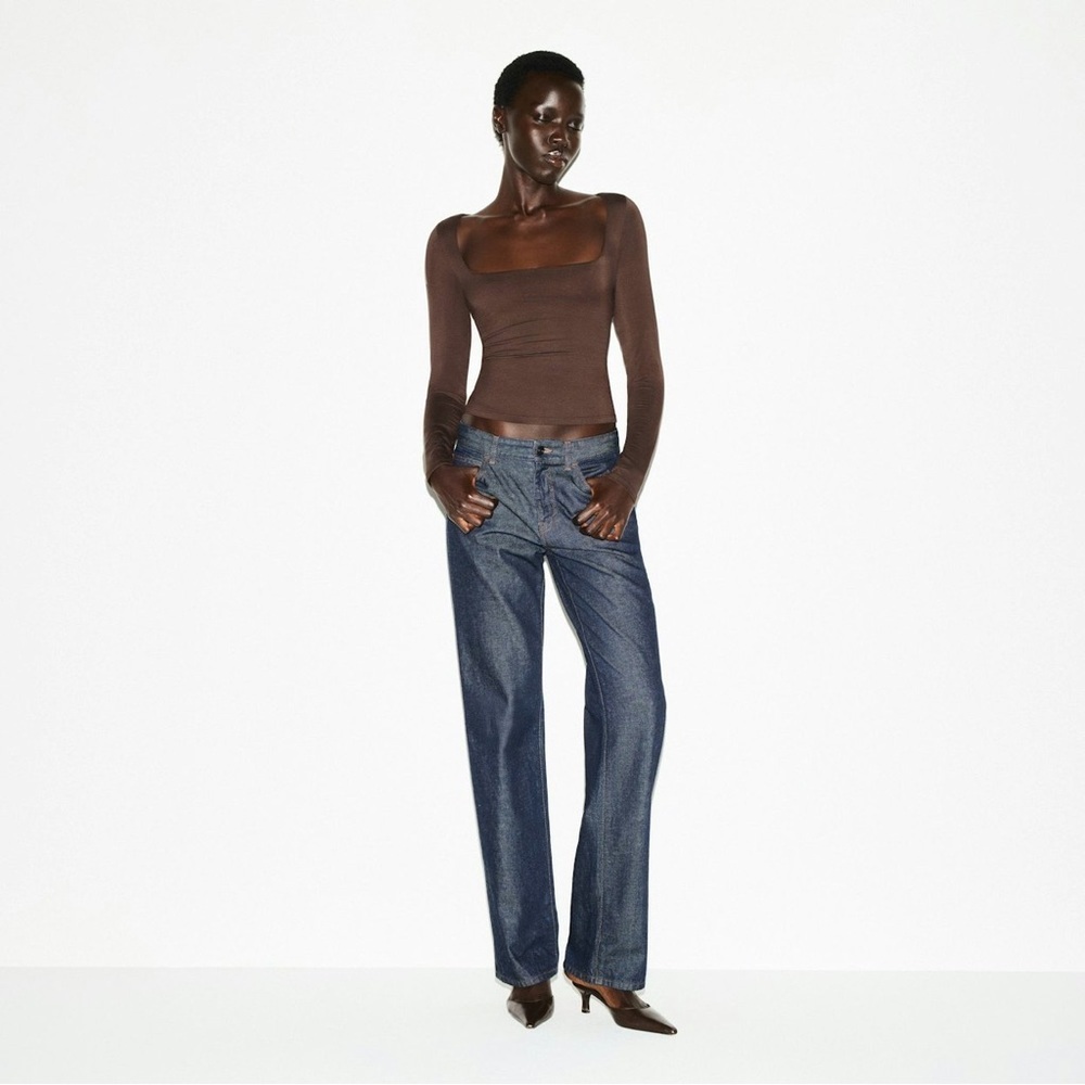 Skims Smooth Layers Square Neck Top in Espresso - Picture 2 of 6